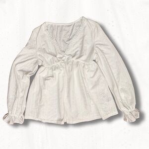 SHEIN White Eyelet Blouse